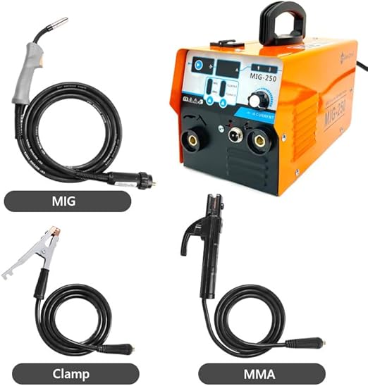 GearZone 2 in 1 Welding Machine (MMA MIG-250A 220V), Portable and Safe Home Welding Machine, Power Tools Welding Equipment with Accessories Brand: Generic