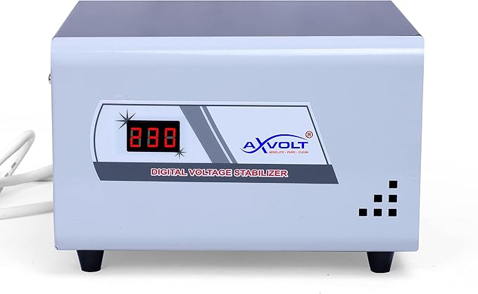 AXVOLT Grid 600 VA Copper Computer Voltage stabilizer with Three Output Socket and Digital Display and high Low Voltage Cutoff