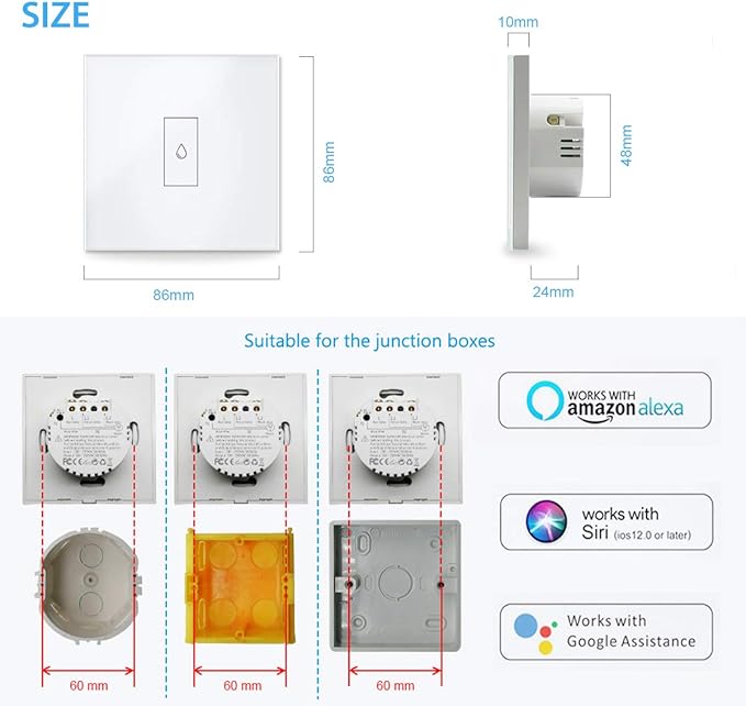 Turalyon Smart Boiler Switch, 20A Smart Wi-Fi Water Heater Switch Compatible with Siri Alexa Google Home App Remote Voice Control Max 4400W Load