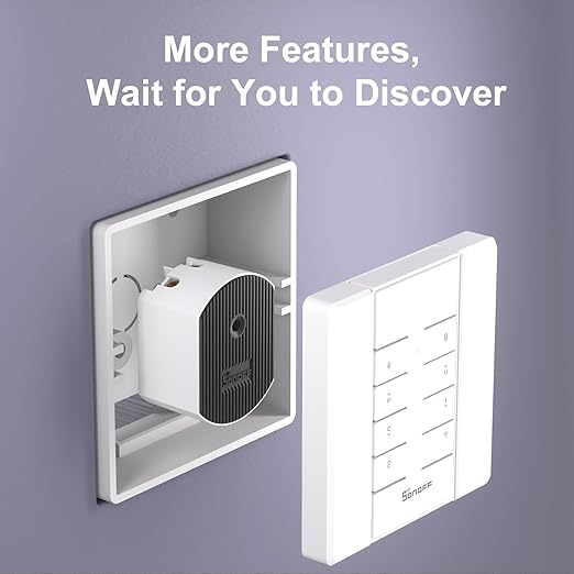 SONOFF D1 WiFi Smart Dimmer Switch for Dimmable LED and Light Bulbs, with 433MHz RF Control, APP Control, Compatible with Alexa, Google Home, Single Pole Neutral Wire Required