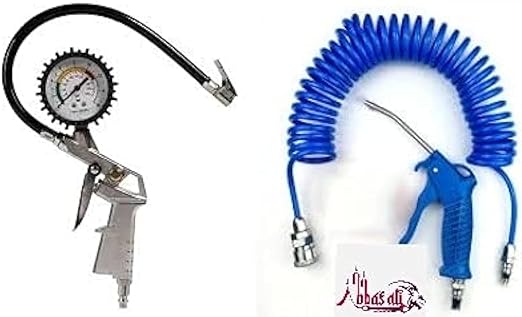 ABBASALI Silent Air Compressor, ED550-50L, 550W...50 LITER with Air Inflator Guage Kit,Air Duster Gun & Hose