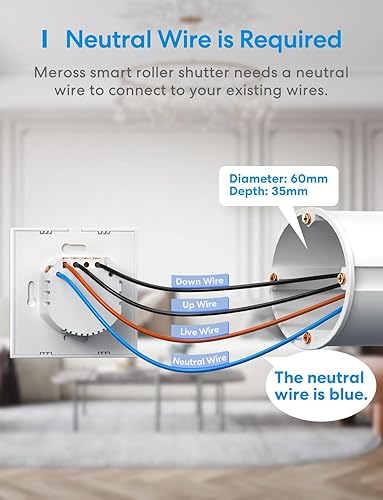 Meross Smart Roller Shutter Switch (NEUTRAL WIRE REQUIRED), 2 Curtain Switches Compatible with HomeKit, Alexa, Google Home, Percent Control, Voice Control and Remote Control