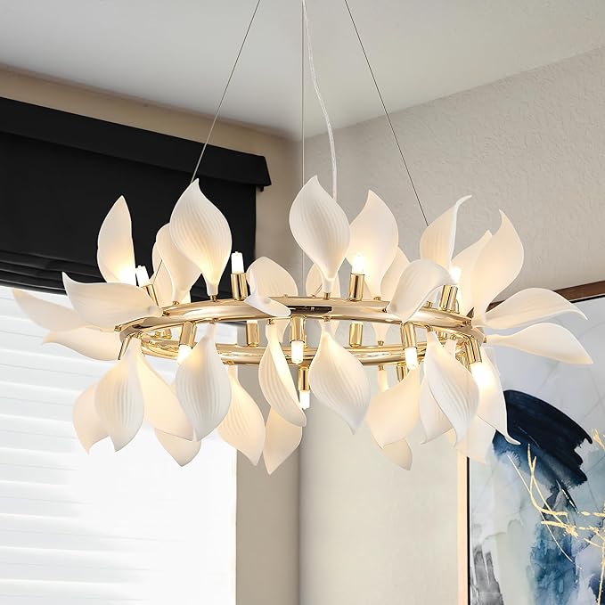 Ceramic Petal Leaf Hanging Light