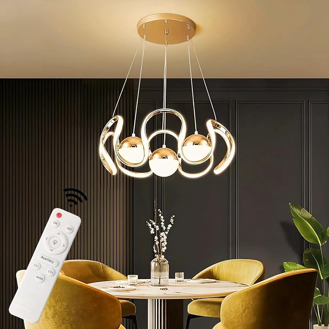 Dimmable LED Chandelier with Remote 