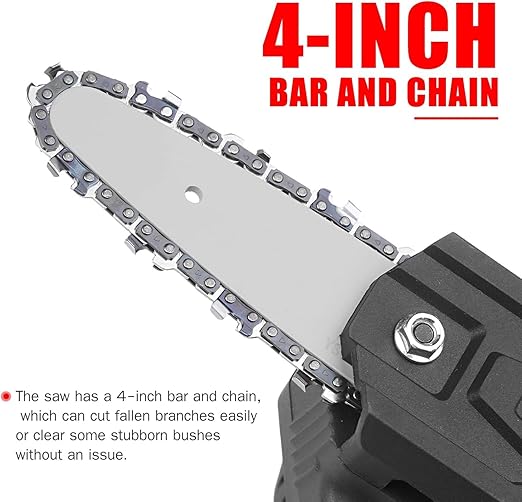 Mini Cordless Chainsaw 24V | Handheld Electric Chainsaw for Tree Pruning & Wood Cutting | Lightweight, Portable, Brushless Motor | 2000mAh Battery & Safety Lock | Ideal for Garden Trimming