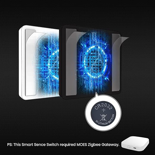 NALACAL Wireless Smart Scene Switch Button, Connection Tuya Battery Powered Included 12 Scene Controller Light Switch, Smart DIY Control, No Wiring Required, for Smart Home Automation 4 Gang (White)