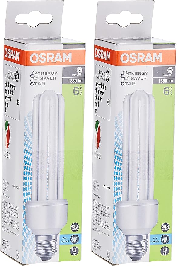 Energy Saving Lamp (2 Pieces, 23W/E-27)
