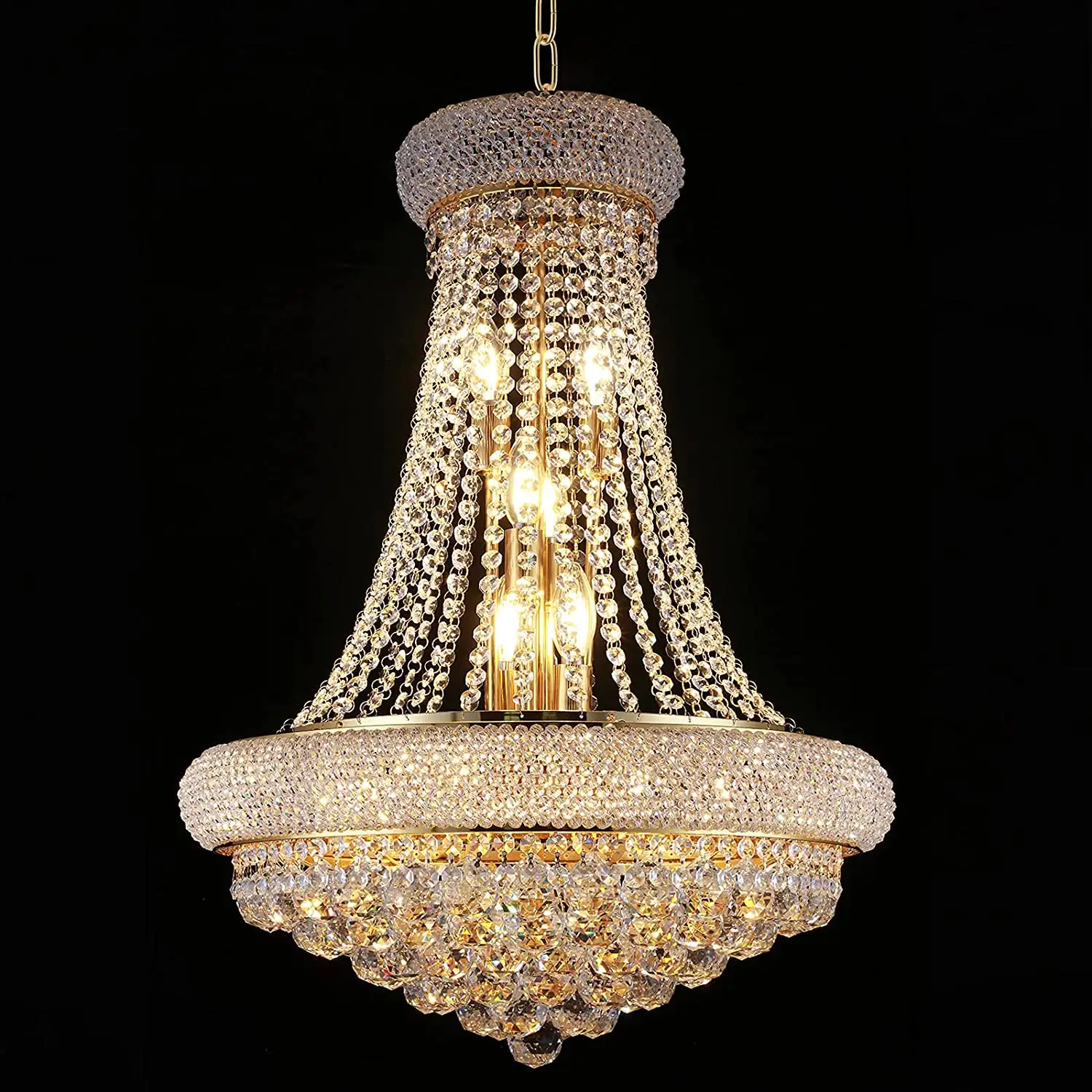 Custom New Pendant Lights European Gold Empire Luxury Crystal Chandelier for Wedding Hall &Hotel Home